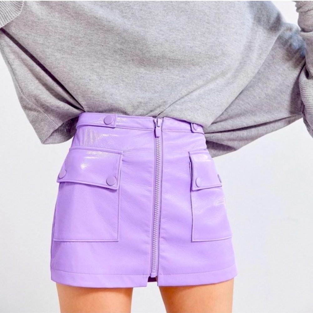 Urban Outfitters Barbie Polly Pocket Pink Gum Drop Faux Leather Mini Skirt